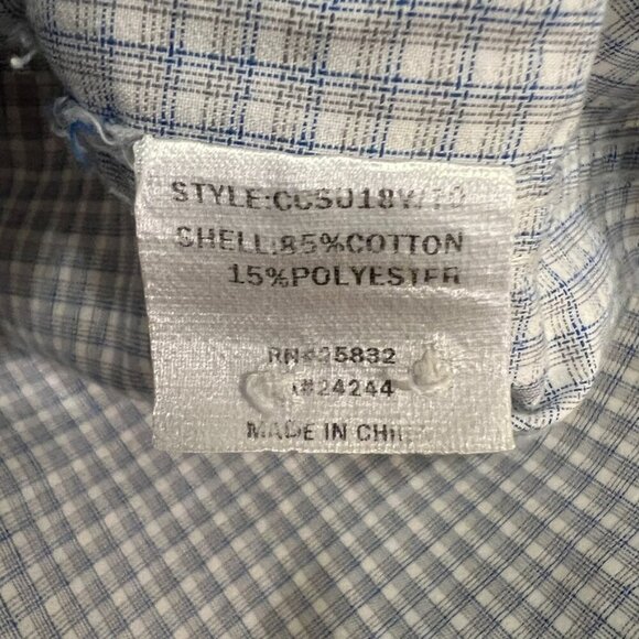 Cody James Core Men’s White & Blue Pattern Short Sleeve Western Shirt Medium - Picture 4 of 6